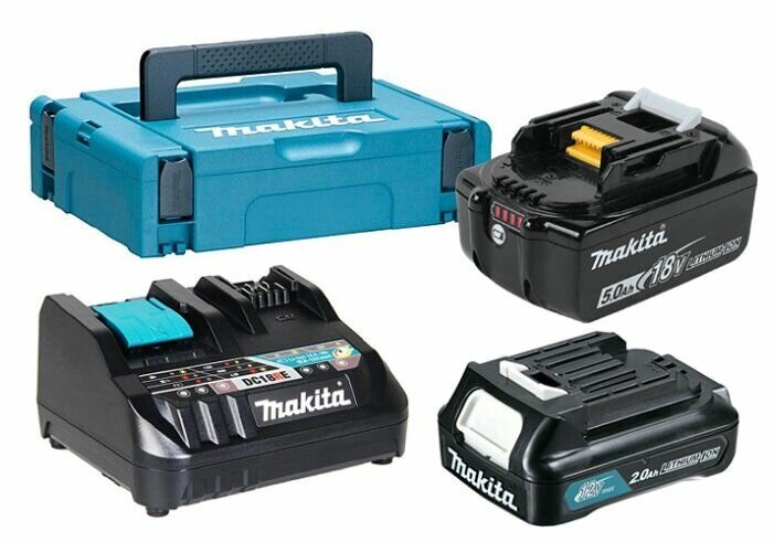 Комплект Makita DC18RE + BL1021B + BL1850B 199024-2