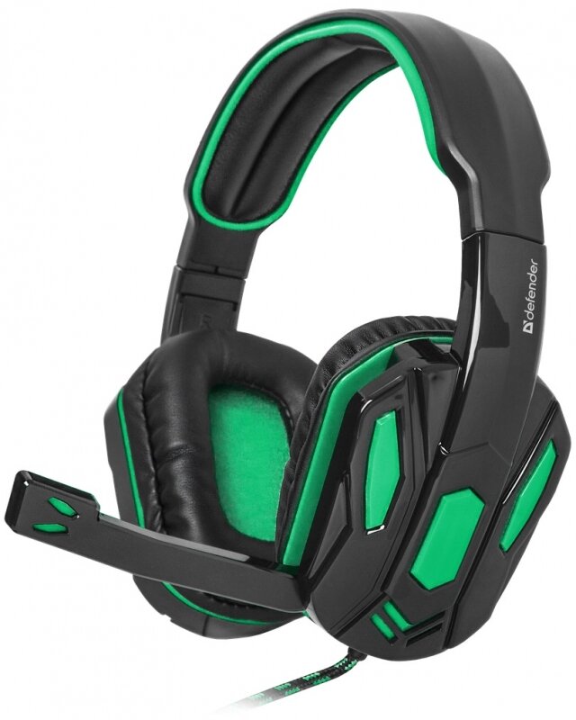 Гарнитура Defender Warhead G-275 Green/Black 1.8м (64122)