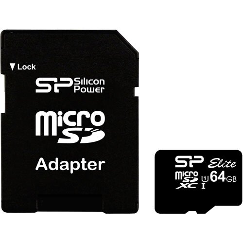 Карта памяти Silicon Power Elite microSDXC 64Gb Class 10 UHS-I U1 + ADP (50/15 Mb/s)