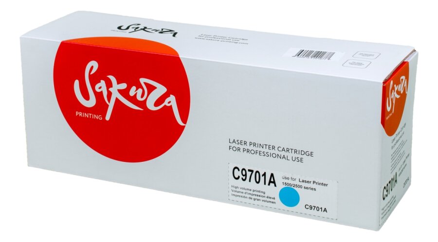 Картридж SAKURA C9701A для HPColor LaserJet 1500/2500 series, синий, 4000 к.