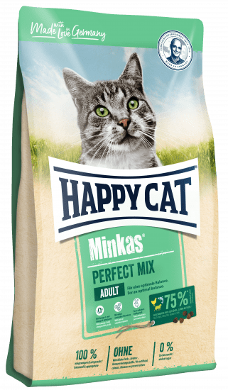 Happy Cat Minkas Perfect Mix сухой корм для взрослых кошек всех пород Птица, рыба, ягненок