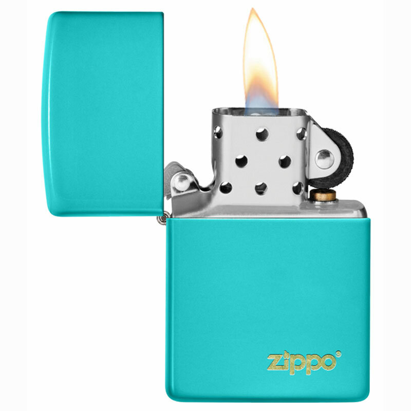 Зажигалка Zippo Classic Logo Flat Turquoise 49454ZL - фотография № 3