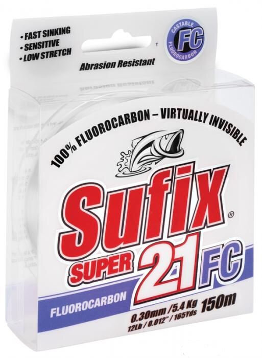 Флюорокарбон Sufix Super 21 Fluorocarbon 150м 0.40мм 12.4кг