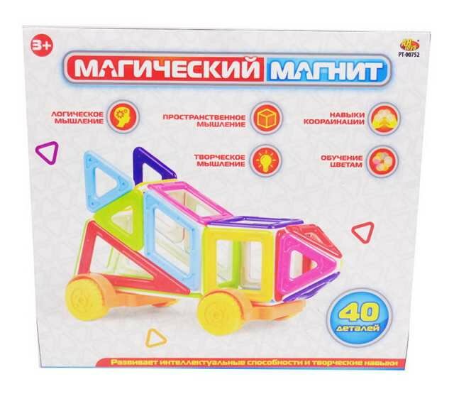 Конструктор "Магический магнит" не менее 40 деталей, в коробке AbToys PT-01357