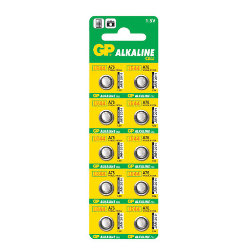 Батарейка GP Alkaline A76 (G13 LR44) алкалиновая 1 шт. в блистере (отрывной блок)