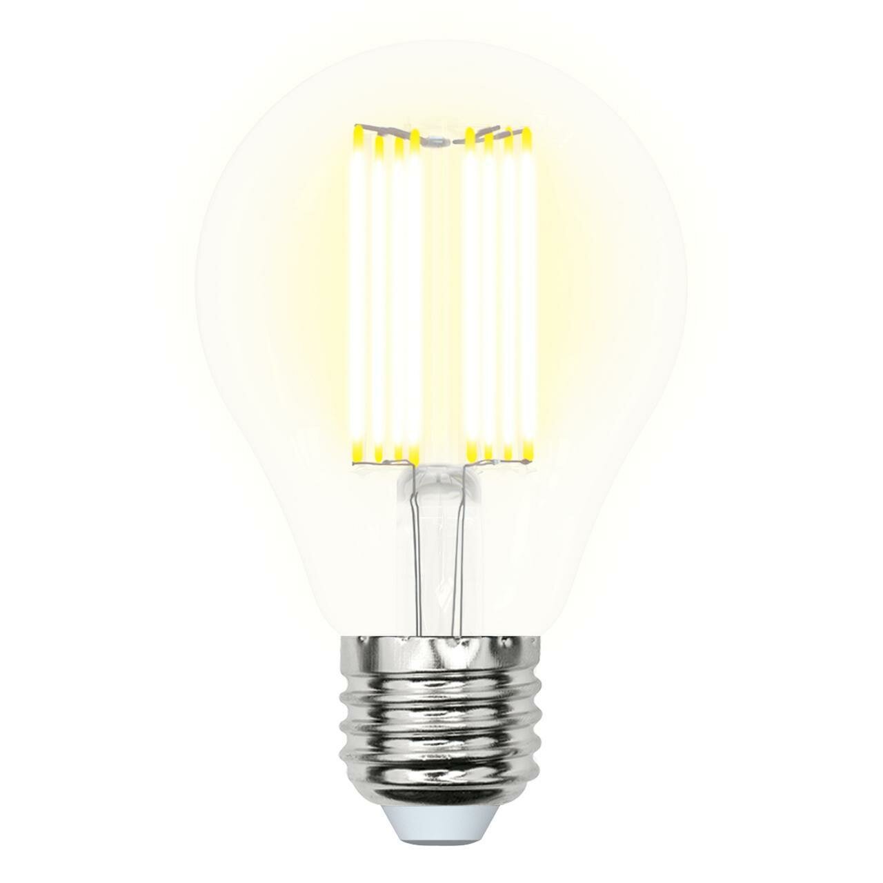 Volpe Лампа светодиодная филаментная (UL-00005897) E27 23W 3000K прозрачная LED-A70-23W/3000K/E27/CL PLS02WH