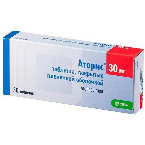 Атеросклероз крка Аторис таб п/пл/о 30 мг №30
