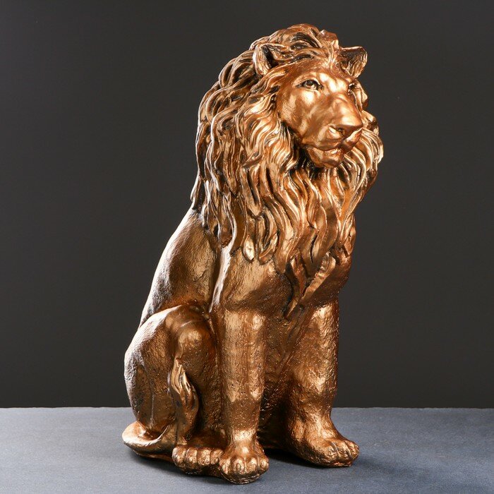 Хорошие сувениры Фигура "Лев сидящий" бронза, 40х25х56см - фотография № 1
