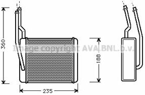 Радиатор отопителя Ford Focus/Focus Turnier/Transit Connect 98>13 AVA COOLING SYSTEMS FD6272