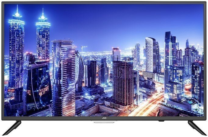 ЖК-телевизор JVC диагональ 32", разрешение HD (1366x768), 60 Гц, поддержка DVB-T2, 2xUSB, RJ-45, Wi-Fi, Smart TV