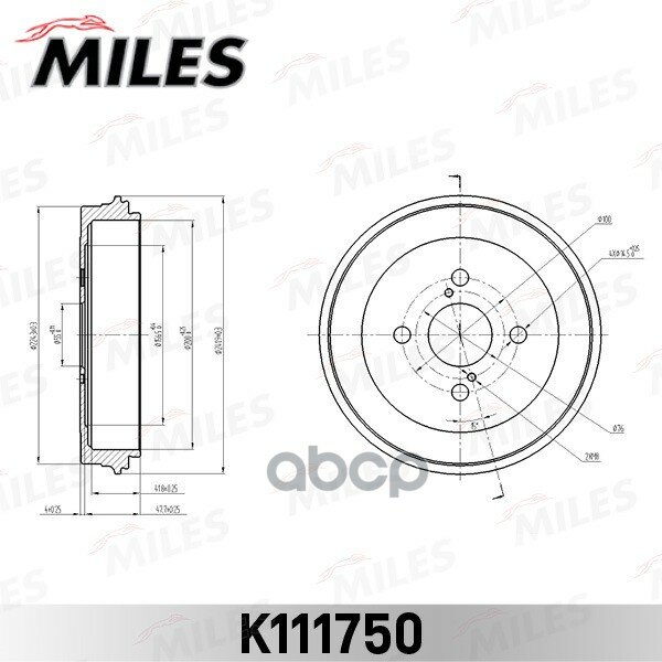 Барабан Тормозной Toyota Yaris 99-05 (Пр-Во Япония) Miles арт. k111750