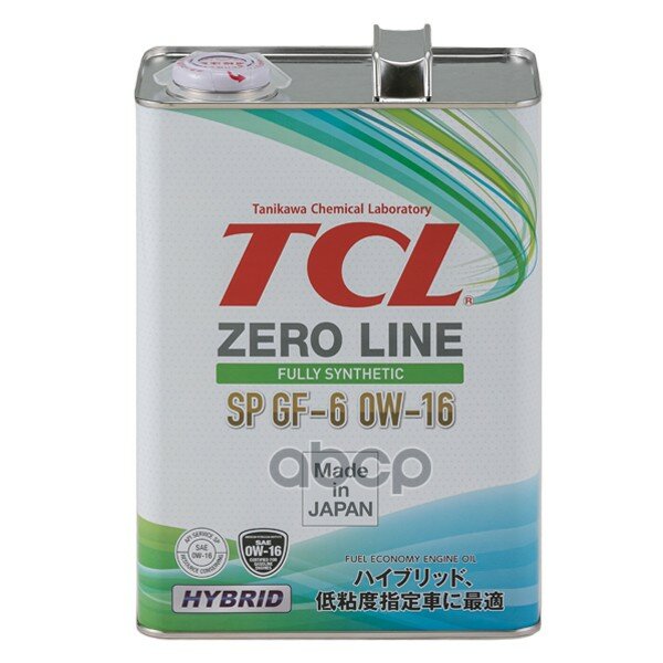 Масло моторное TCL Zero Line Fully Synth Fuel Economy SP GF-6 0W16 4л арт. Z0040016SP