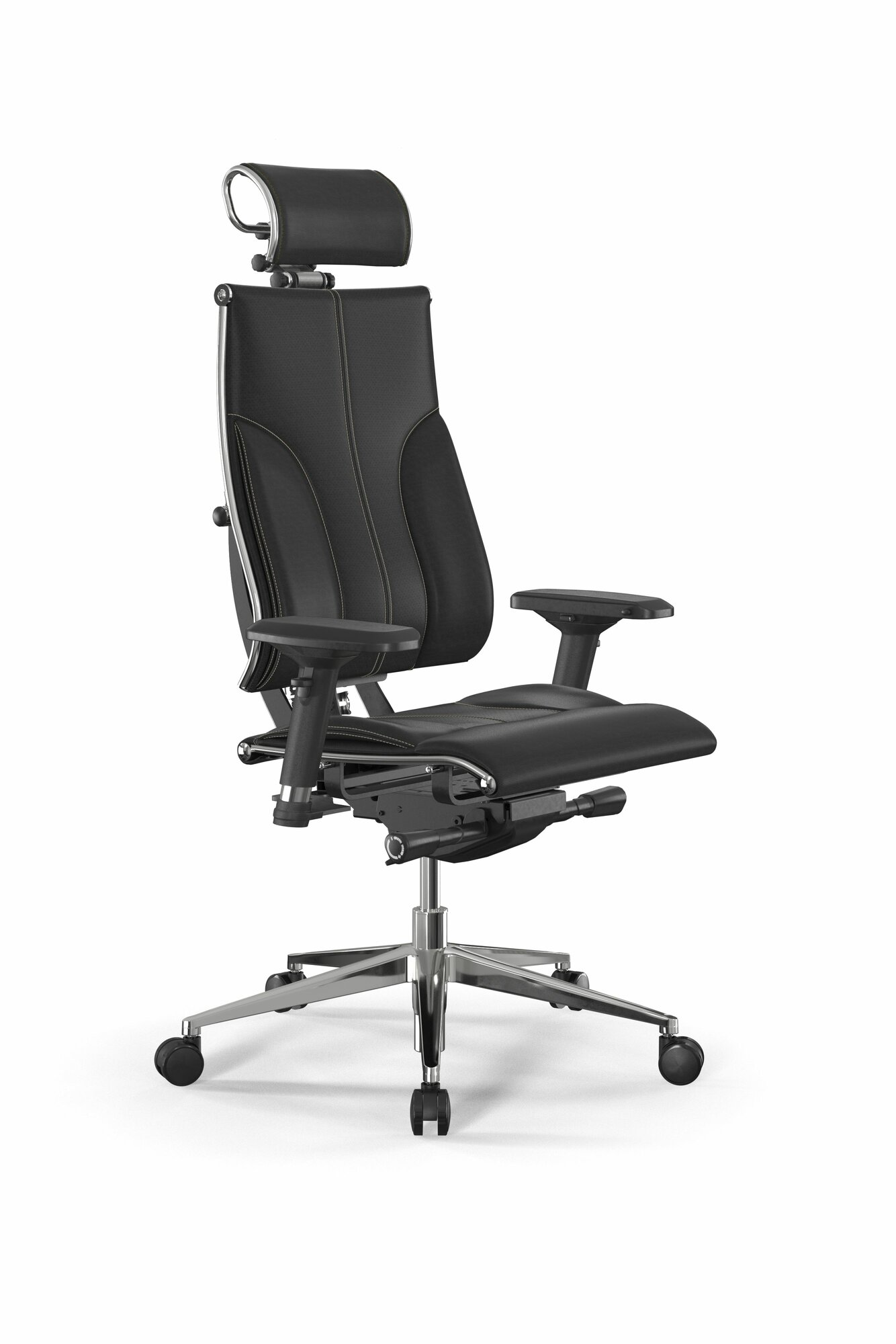 Позвоночное кресло метта Y 4DF B2-10D - Infinity /Kc06/Nc06/D04P/H2cL-3D(M26. B32. G25. W03) (Черный (бежевая строчка))