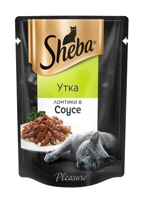 Sheba Паучи для кошек Ломтики в соусе с уткой 75г 10248070 0,075 кг 58425 (34 шт)