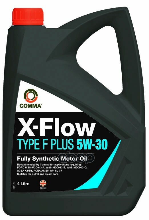 COMMA Comma 5W30 X-Flow Type F Plus (4L)_Масло Мот.! Синт Acea A5/B5,Api Sl/Cf,Ford Wss-M2c913-B/A