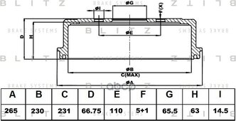 Барабан Тормозной | Зад | Blitz арт. BT0146