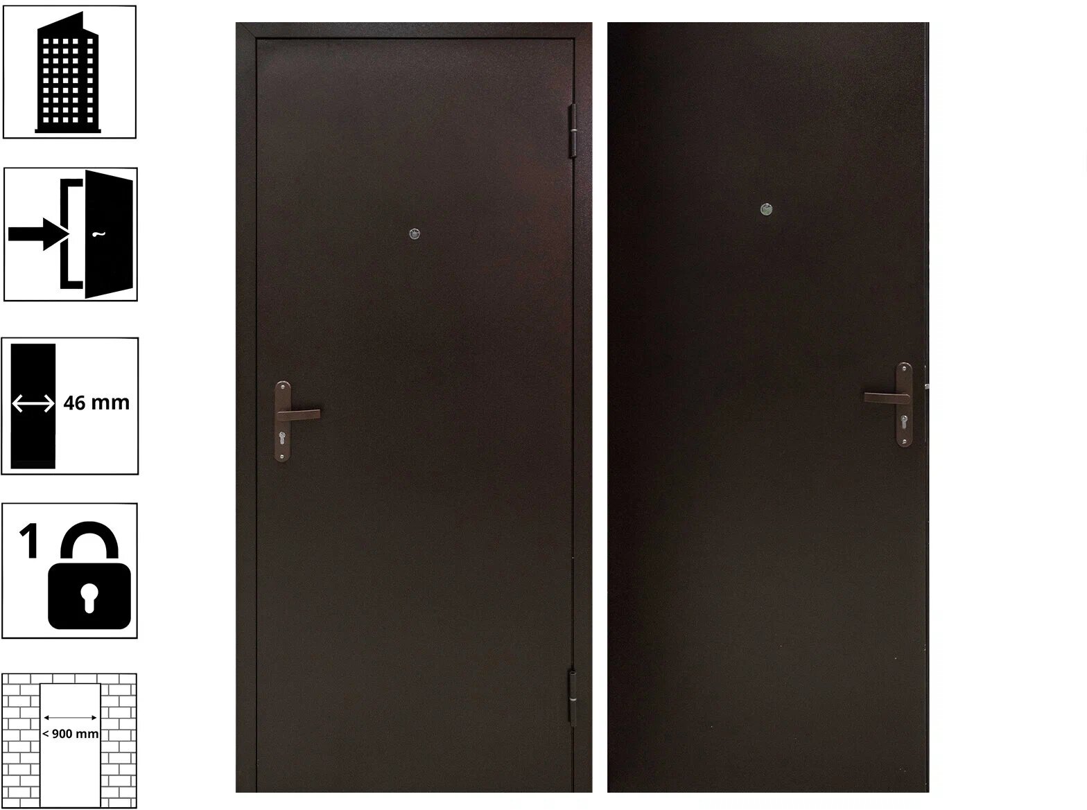 Дверь входная металлическая Профи PRO BMD Антик медный, 960*2050, правая - фотография № 2