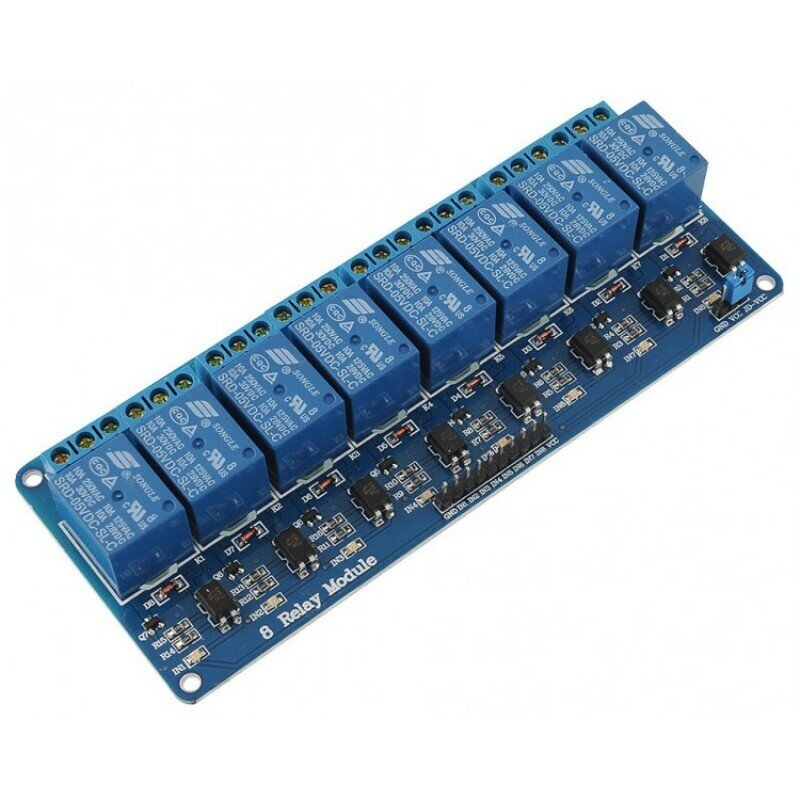 фото Модуль реле 12В 10А, 8 каналов электромеханическое