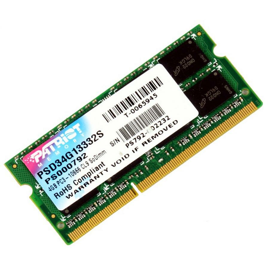  SO-DIMM DDR3 Patriot 4Gb 1333MHz (PSD34G13332S)