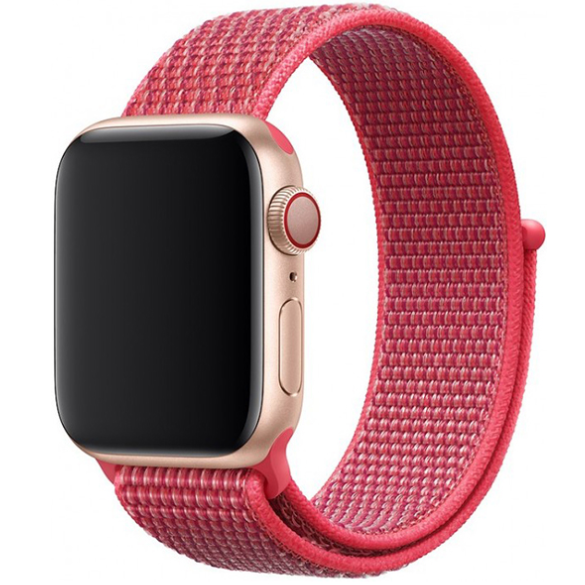 Ремешок нейлоновый COTEetCI W17 Magic Tape для Apple Watch Series 2/3/4 42/44mm (Hibiscus Pink)