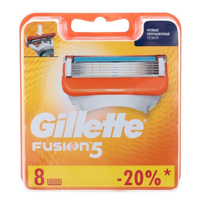 Gillette Сменные кассеты Gillette Fusion, 5 лезвий, 8 шт