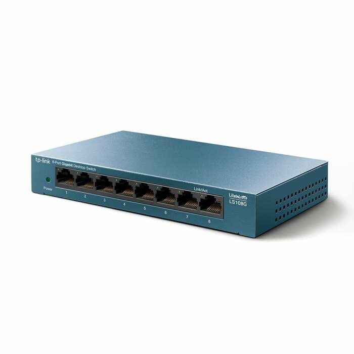 Неуправляемый коммутатор TP-LINK LS108G серии LiteWave, гигабитный,8-портовый RJ45 10/100/1000 Mbps,поддерживает 802.1/DSCP QoS и IGMP Snooping,металлический корпус