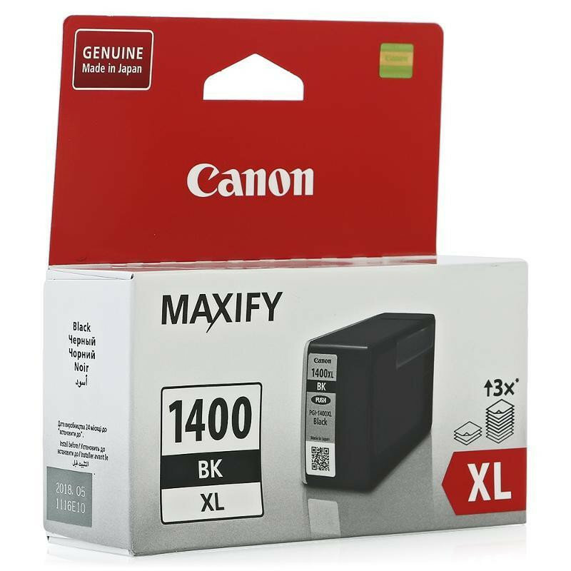 Картридж струйный Canon PGI-1400XL чер. пов. емк. для МВ2040/МВ2340, 1 шт.