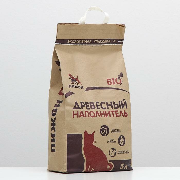 фото Наполнитель древесный "Пижон" Bio, 5 л