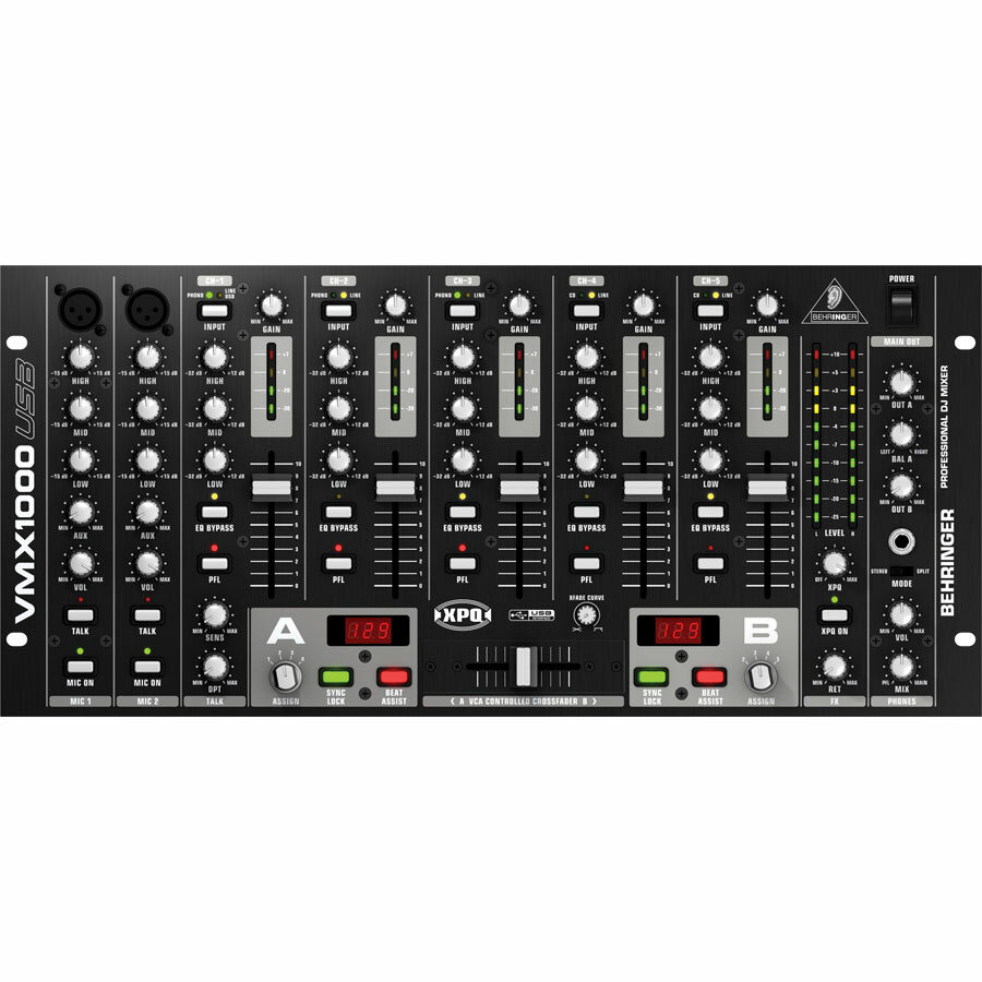 Behringer VMX1000USB DJ-микшер со встроенным USB интерфейсом (7 каналов, совм. с МАС иРС, микр.предусилители).