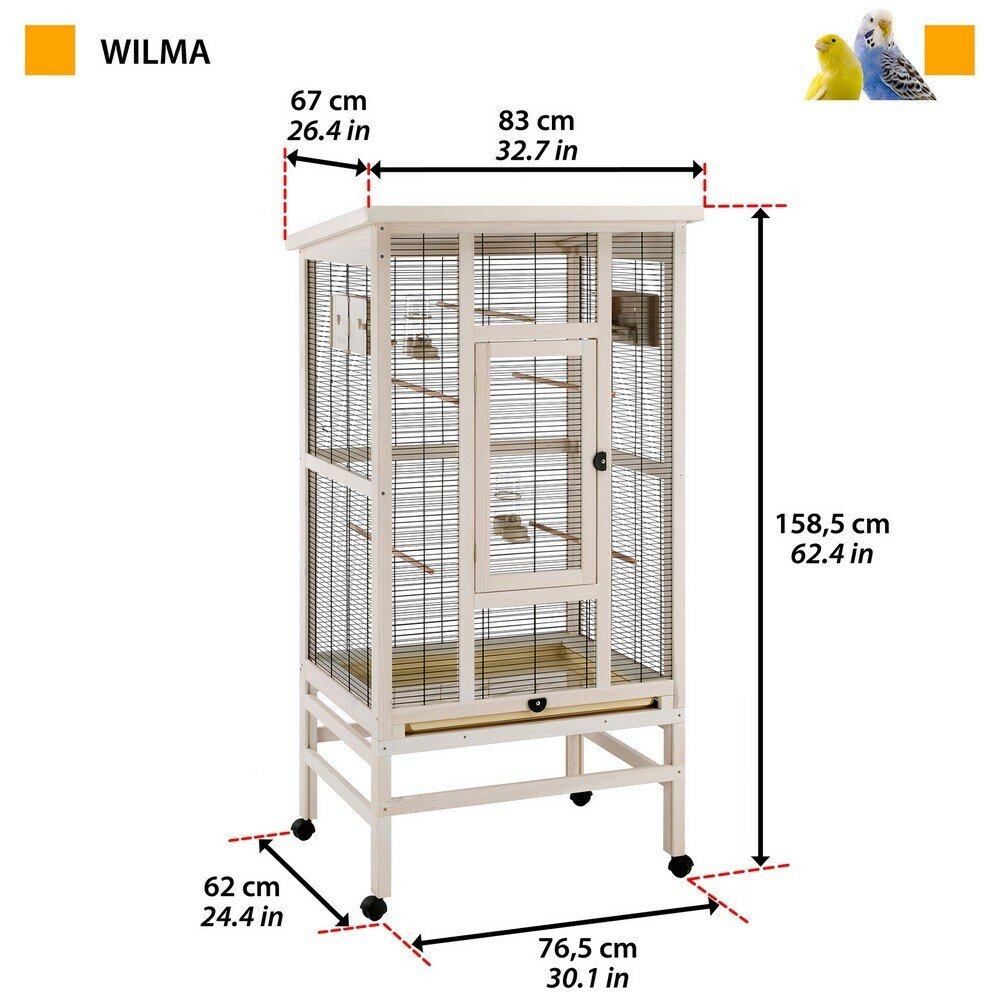 Вольер для птиц Ferplast Wilma (деревянный) 83х67х158 см. - фотография № 8