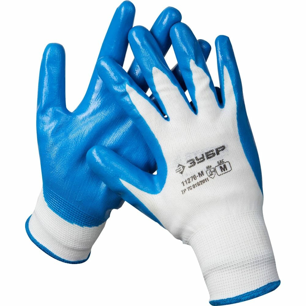 Маслостойкие перчатки для точных работ с нитриловым покрытием XL10 Зубр мастер 11276-XL