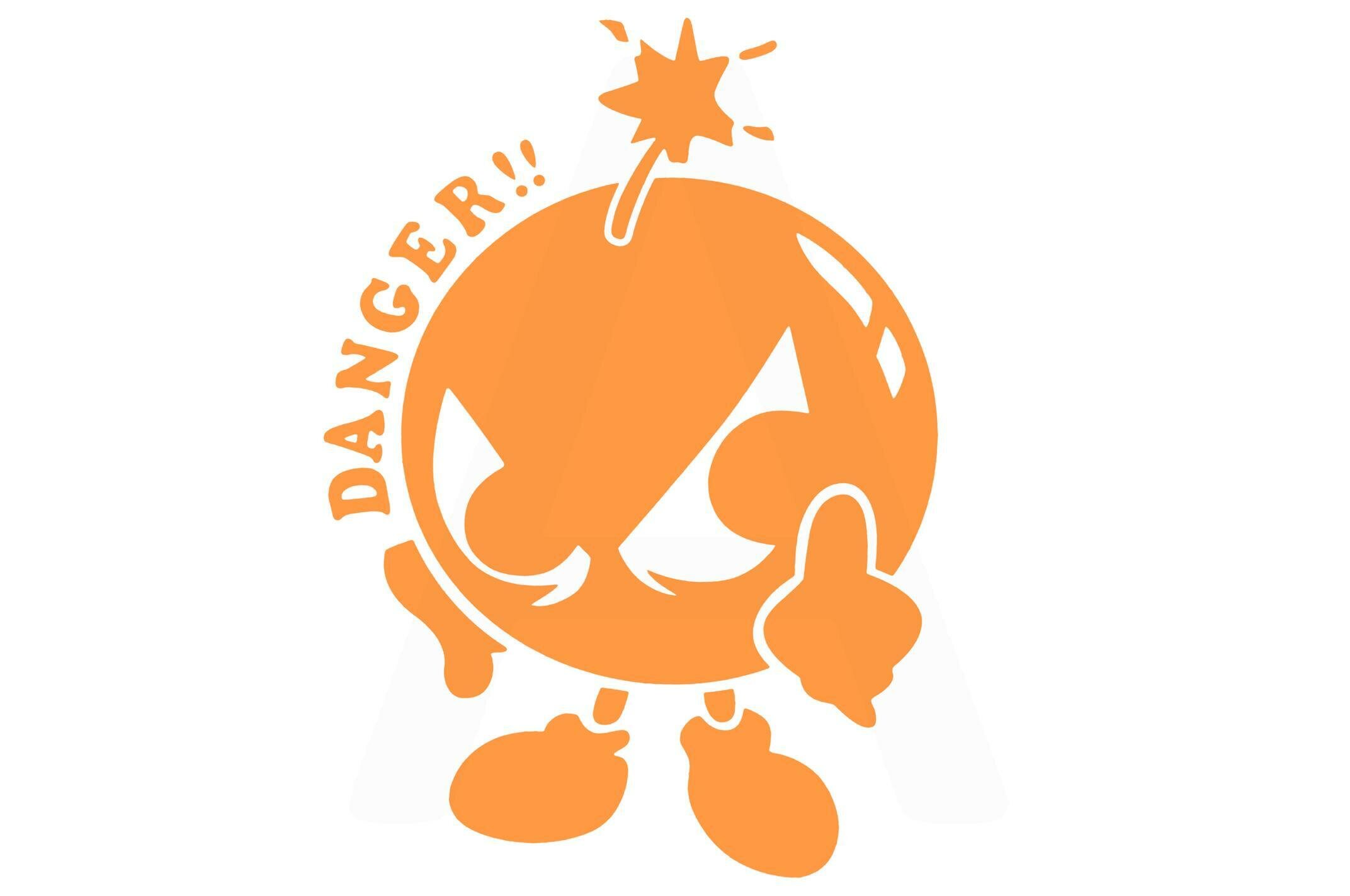 Наклейка декор DANGER (16х12см, оранжевая) (#0739)
