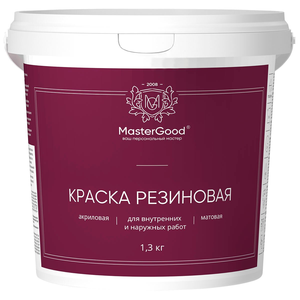 фото Master Good краска резиновая эластичная трещиностойкая, белая (2,4кг)