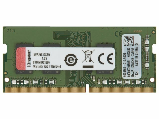 Модуль оперативной памяти Kingston Модуль памяти SO-DIMM 4ГБ DDR4 SDRAM Kingston ValueRAM KVR24S17S6/4 (PC19200, 2400МГц, CL17) (ret)