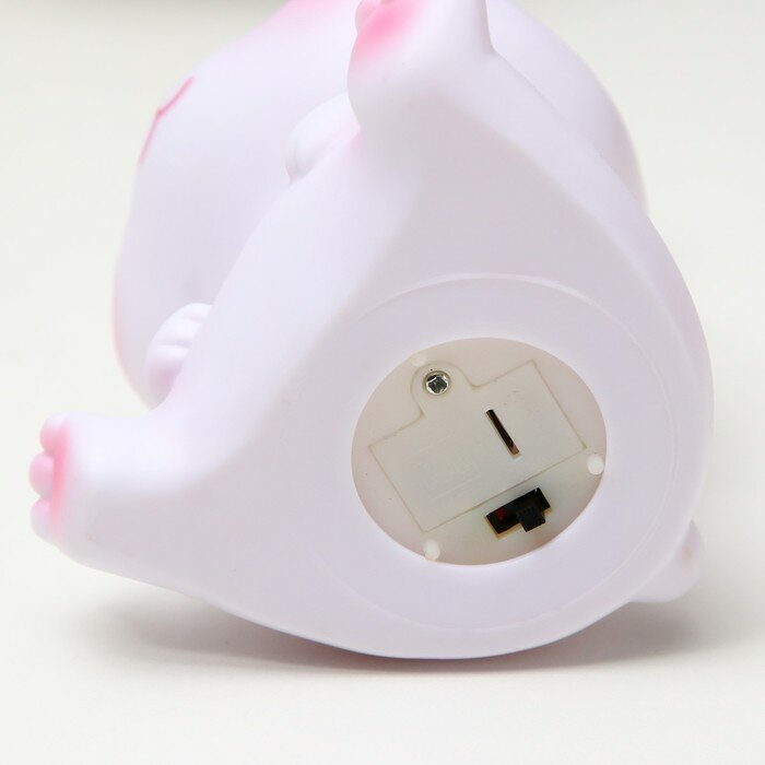 Ночник "Зайчик" LED от батареек бело-розовый 9,5х14,5 см - фотография № 7