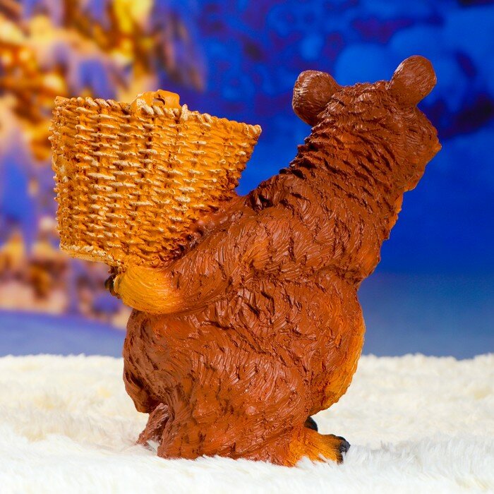Хорошие сувениры Садовая фигура "Медведь с корзиной" 30х23х30см - фотография № 7