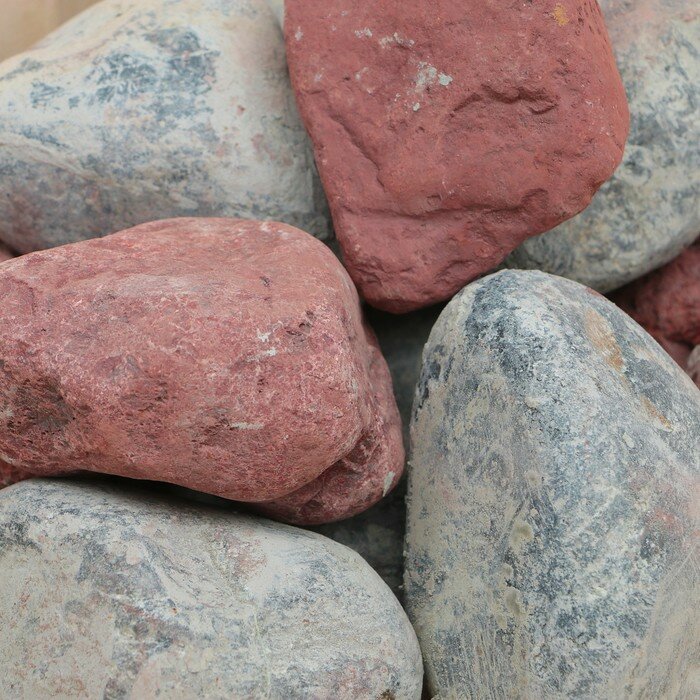 Камень для бани "Дуэт" яшма и серпентинит, 20 кг, обвалованный (1шт) - фотография № 3