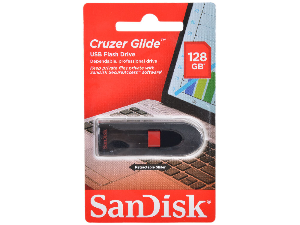 Внешний накопитель 128GB USB Drive USB 2.0 SanDisk Cruzer Glide (SDCZ60-128G-B35)