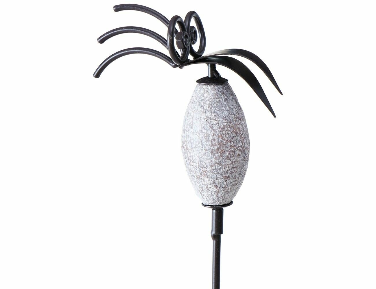 Штекер садовый птичка знайка В очках металлическая серая 100 см Boltze 1022109-3