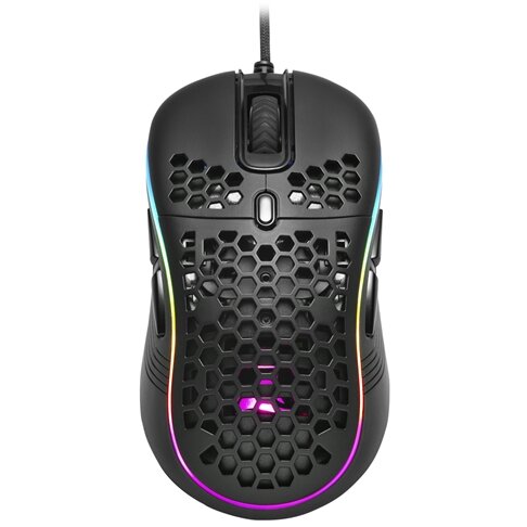 Игровая мышь Sharkoon Light2 S чёрная (PixArt PMW 3327, Omron, 8 кнопок, 6200 dpi, USB, RGB подсветка)