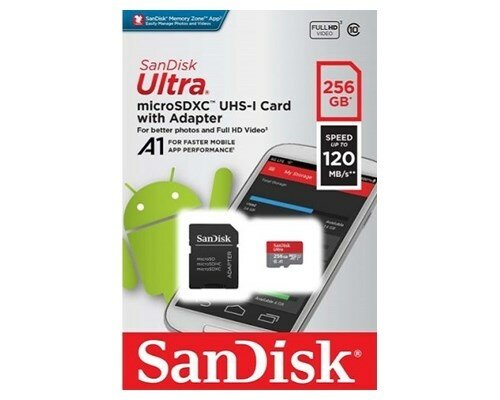 Карта памяти SanDisk MicroSD 256 Gb Кл.10 UHS-I + адаптер SD