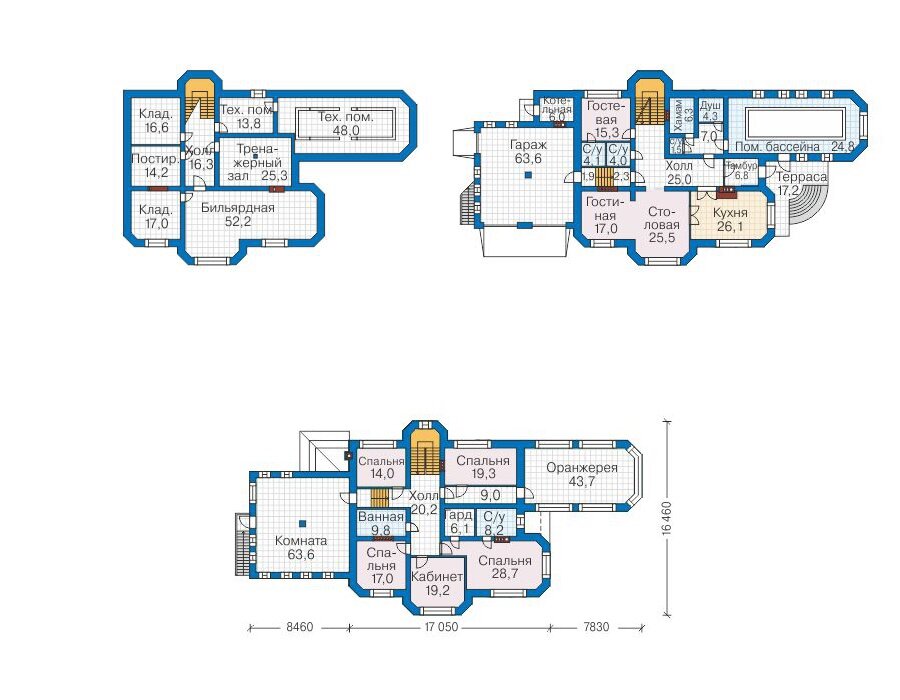 Проект дома Plans-41-01 (703 кв.м, поризованный кирпич) - фотография № 3