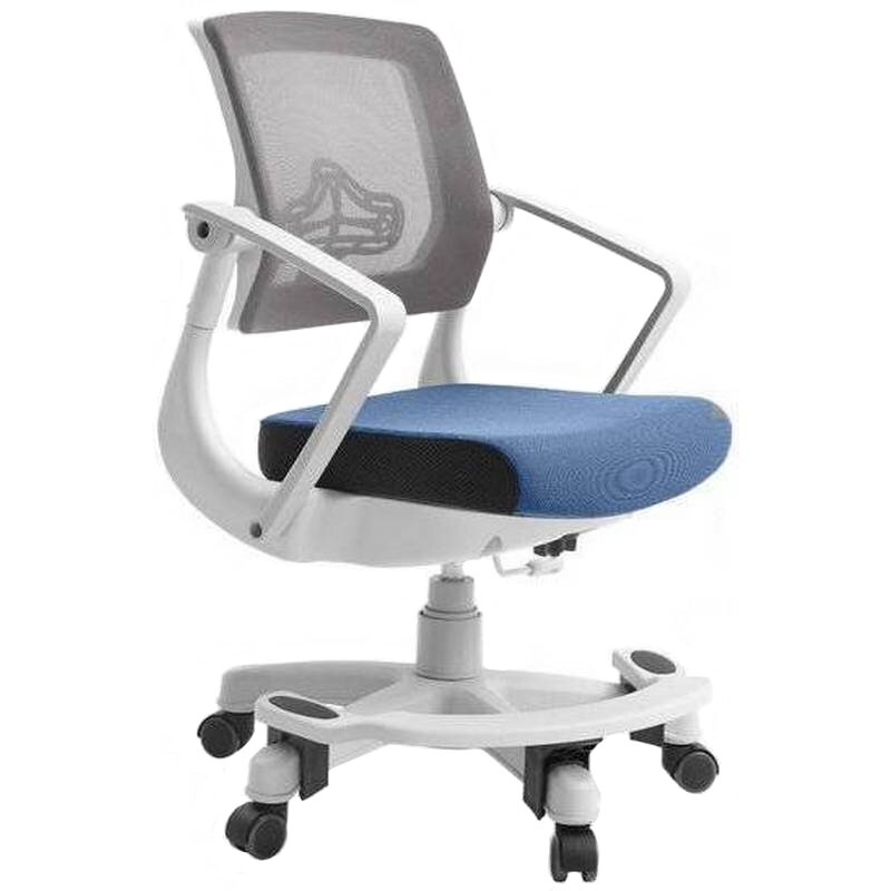 SYNIF эргономичное подростковое кресло Robo С-250 SY-1209 (каркас белый, спинка сетка серая, сиденье ткань синяя)