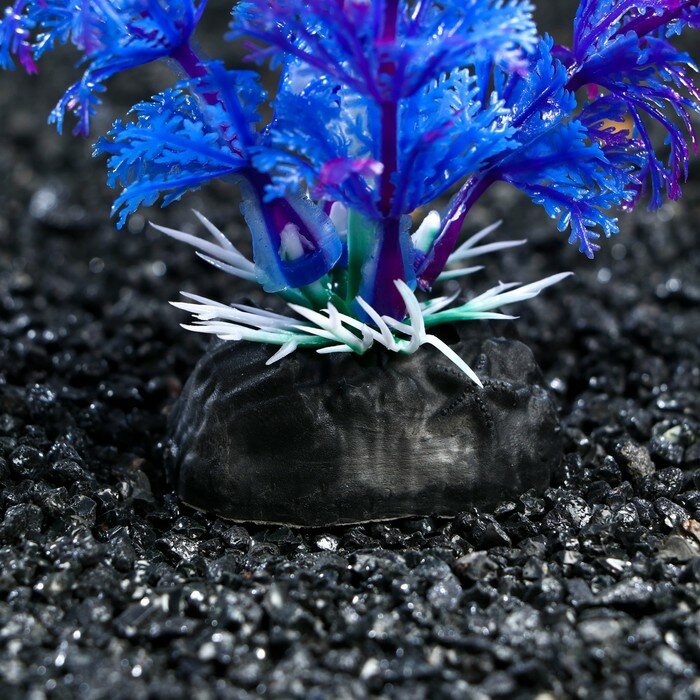 Растение искусственное аквариумное, 4 х 30 см, синее - фотография № 3