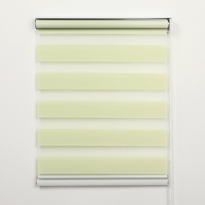 Штора рулонная «День-ночь», 60×180 см (с учётом креплений 3,5 см), цвет зелёный - фотография № 2