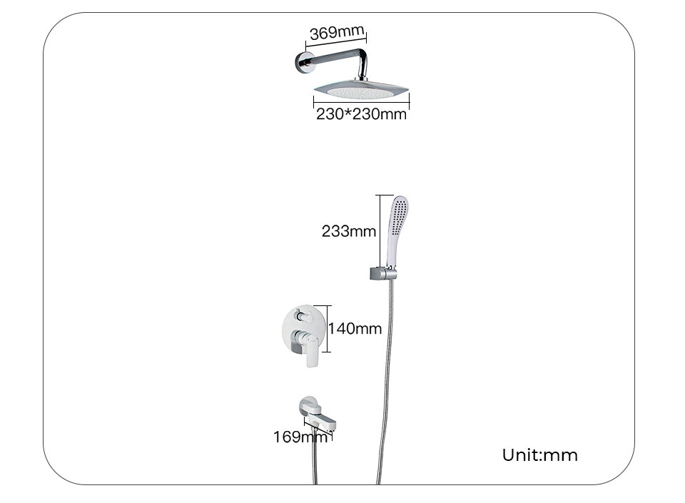 Gappo встроенный смеситель для ванны с 3-функциями белый/хром G7148-8 - фотография № 4