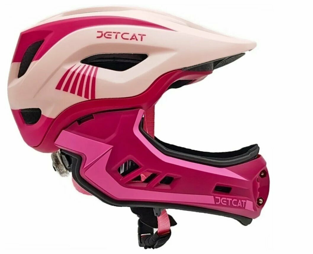 Шлем - JETCAT - Raptor - размер "S" (48-53см) - Pink - FullFace- защитный - велосипедный - велошлем - детский