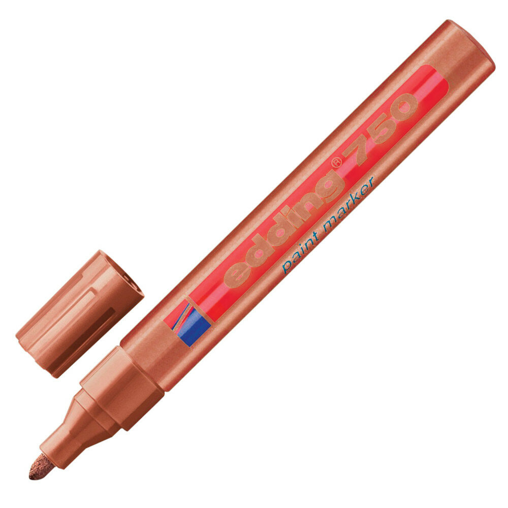 фото Маркер-краска лаковый EDDING 750, 2-4 мм, медный, круглый наконечник, алюминиевый корпус, E-750/55