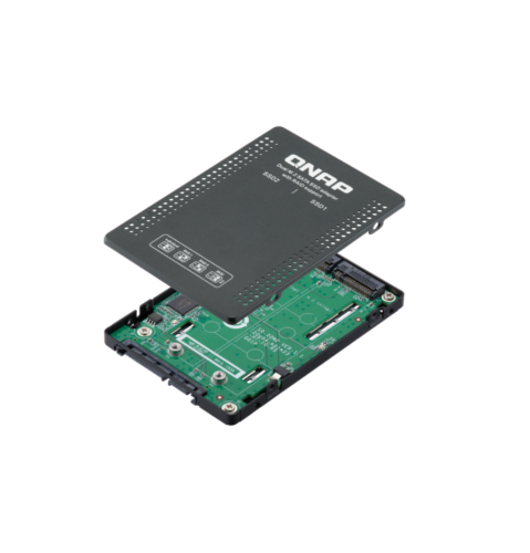 QNAP Адаптер QNAP QDA-A2MAR HDD/SSD drives adapter 2 x M.2 2280 SATA SSD -> 1 x SATA 2.5" , Transfer rate 6 Gb/s. Supports RAID 0, 1, JBOD. w/o HDD
