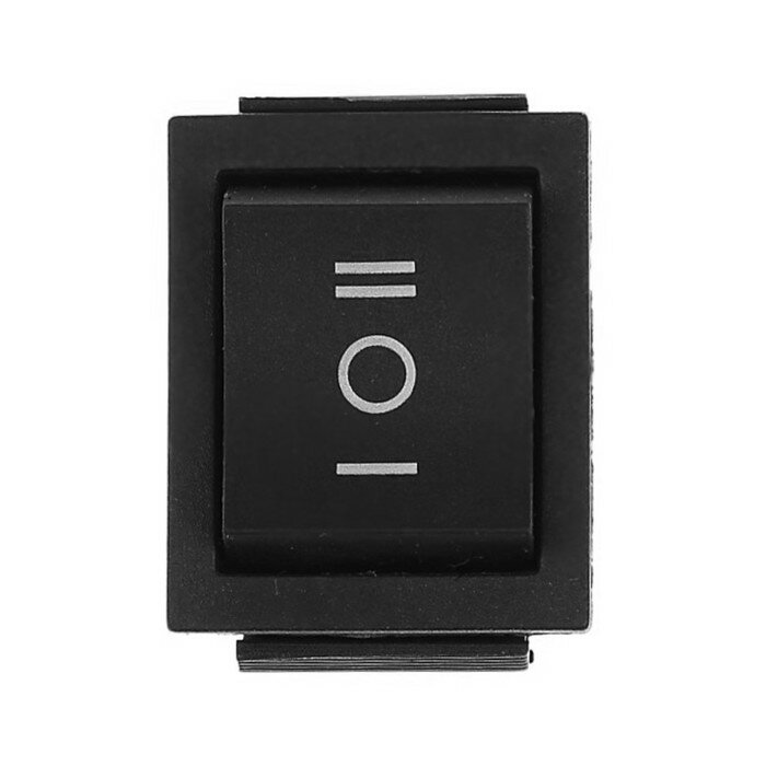 Кнопка - выключатель, трехпозиционный, 250 Вт, 15 А, 6 с, черный с нейтралью - фотография № 3